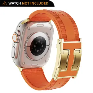 CRAZYGRASS Magnetic Silicone Band Designed for Professional Men  All-Day Comfort Fit Simple Premium Strap Soft Durable Watchband Suitable For Smart Watch 44mm/45mm/46mm/49mm