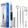 Metal Rechargeable Electric Teeth Cleaning Kit - LED Light, Type-C USB Cable, 5 Modes, Auto Shut-Off, Oral Irrigator, Plaque & Tartar Remover, Replacement Heads, Manual Auxiliary Tools, Beginner Friendly for Youth Home Use Back to School