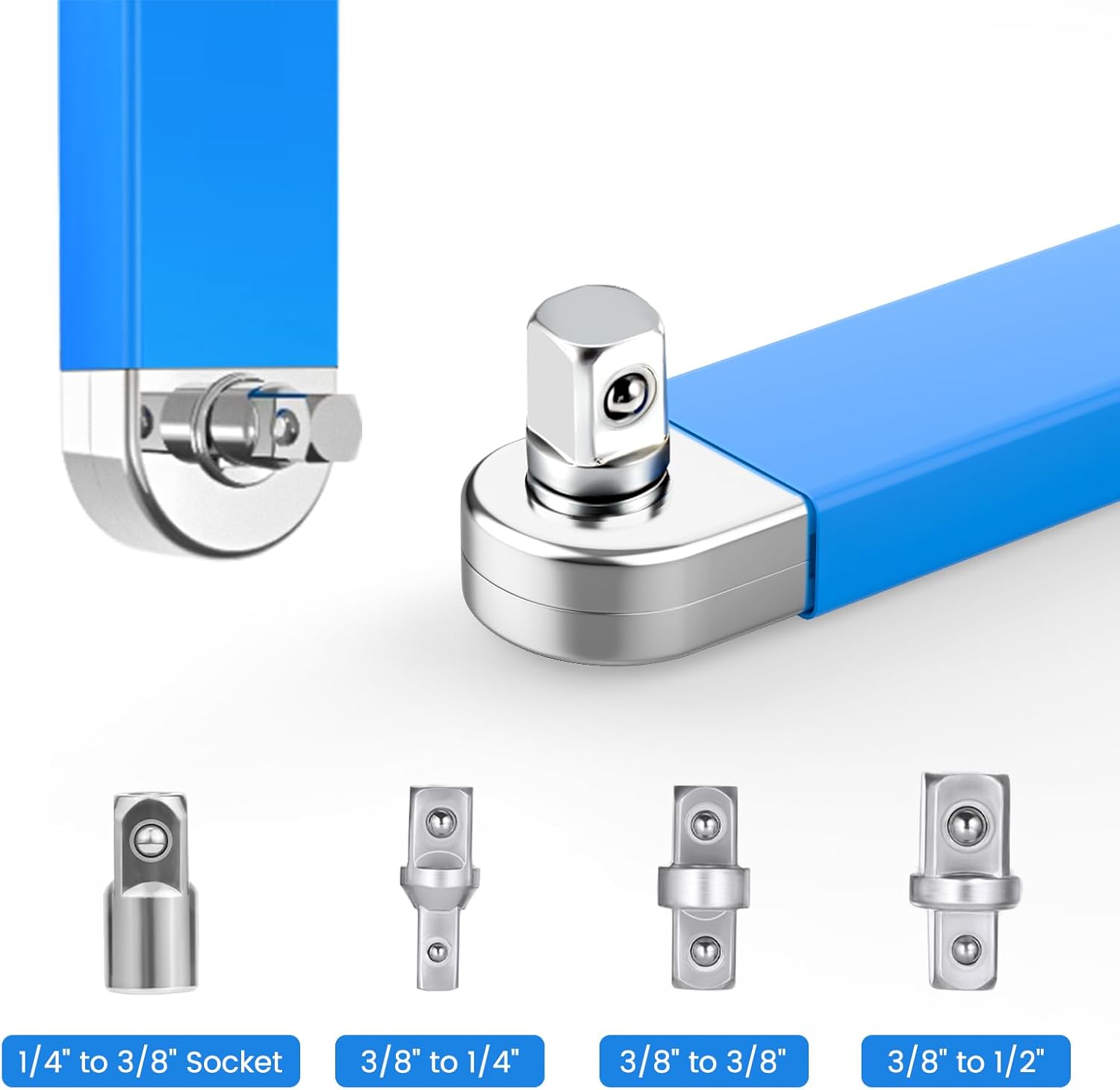 Impact ready offset extension wrench, tight reach extension wrench, 1/2",15" impact ready socket wrench tool,1/4" stable 3/8" square drive adapter,dealsforyoudays