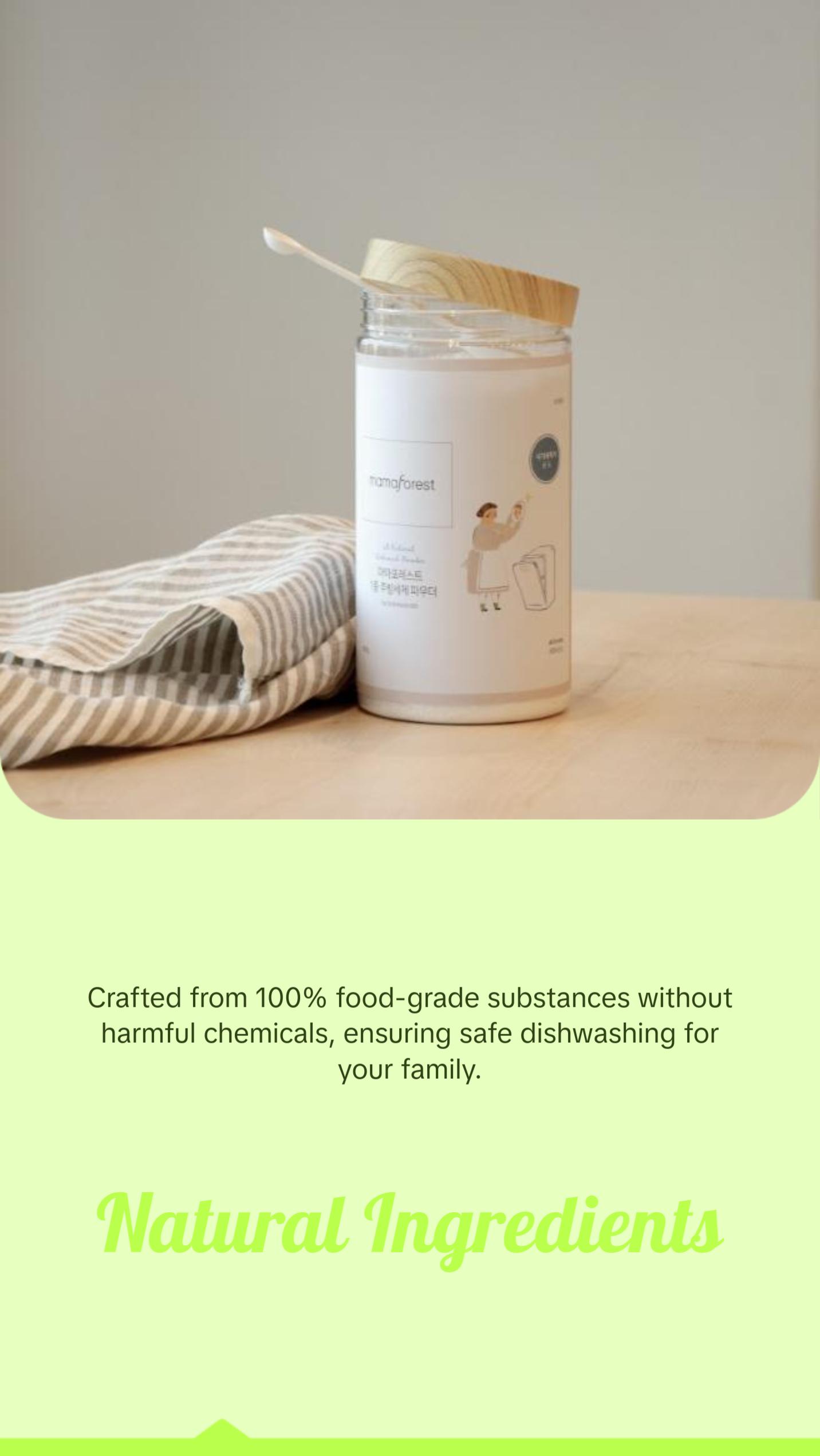 Powder Dishwasher Detergent, All Natural Dishwash Powder