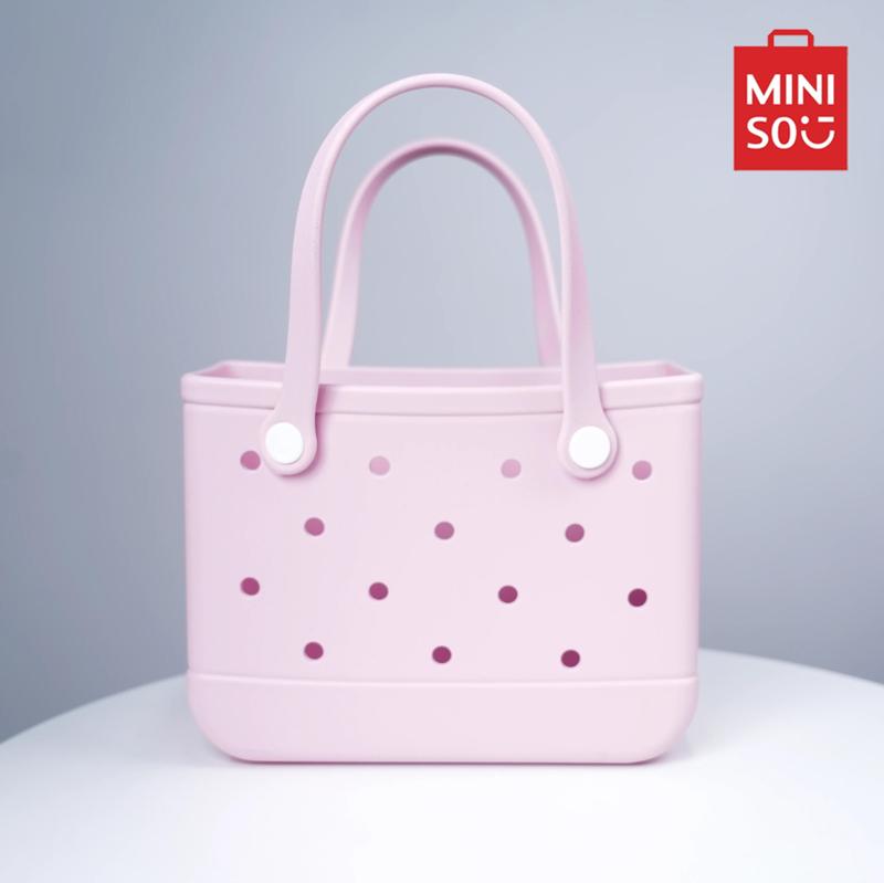 Miniso Classic Hollow EVA Beach Basket Tote Bag Fashionable Lunch Handbag Perfect For Beach Vacation Travel And Holiday Essentials