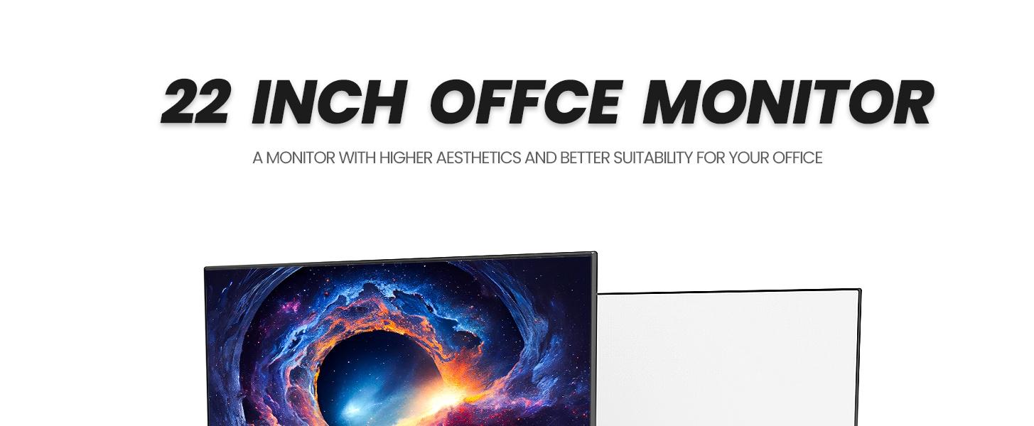 CRUA 22 Inch Computer Monitor,FHD 1080P/75Hz,120 sRGB,Low Blue Light,Wall Mountable,VGA & HDMI-White CRUA 22 Inch Computer Monitor,FHD 1080P/75Hz,120 sRGB,Low Blue Light,Wall Mountable,VGA & HDMI-White