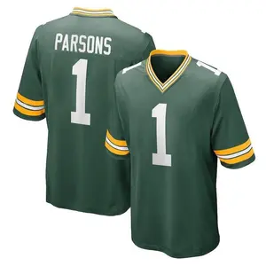 Green Bay Parsons 1 Green_White_Navy Football Player Game Jerseys, Sports T-shirts Top for Men Women Youth Boys Girls