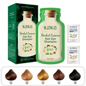 Multi-Color Bubble Hair Dye Shampoo, 9-in-1 Instant Herbal Hair Color for Gray Coverage, Natural Instant Tinte de Cabello, Ammonia-Free & Paraben-Free Formula, Plant-Based Haircare, Easy Application, Non-Staining, Long-Lasting Color, 10 Packs