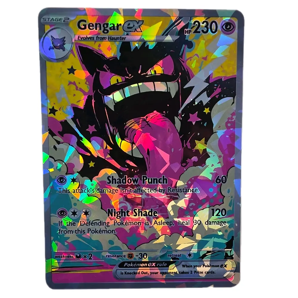 Custom Art Gengar ex Trading Card – Shattered Glass Holo & Premium Textured Finish