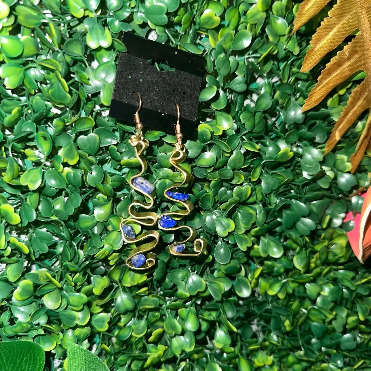 lapis lazuli geometric Earrings