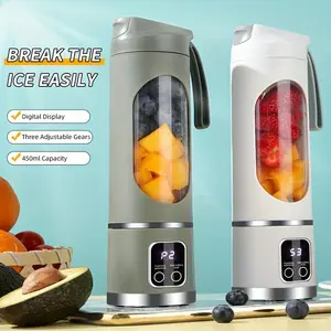 12-Blade Mini Portable USB-Powered Juicer Blender with Digital Display, 3 Modes & Fast Cleaning - Compact Design for Smoothies, Fresh Juices, Travel & Health Enthusiasts, Healthy Lifestyle Appliance | Durable Transparent Body, Blender Portable