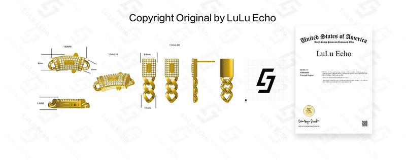 LuLu Echo 14K Gold Plated Luxury Bracelet Waterproof Fade-Resistant Non-Allergenic 6mm 8mm 10mm 12mm 14mm Sizes for Casual Business Leisure