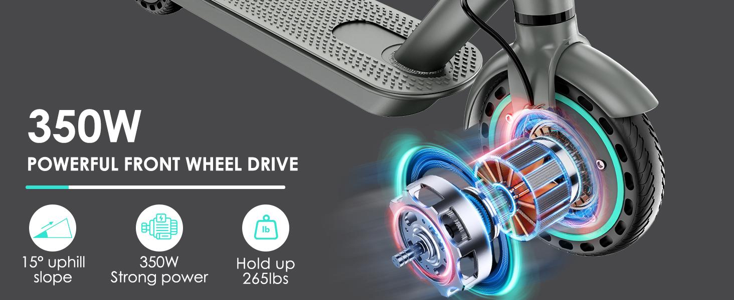 350W Powerful Motor Electric Scooter for Adults & teenagers,  Long Range 14-22 Miles,Max.speed 19Mph,3-speed adjustable, 36V 7.8A/10.5Ah Battery Portable Foldable Commuting E-Scooter with smart app control