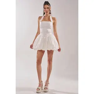 BALLERINA POPLIN MINI DRESS IN WHITE