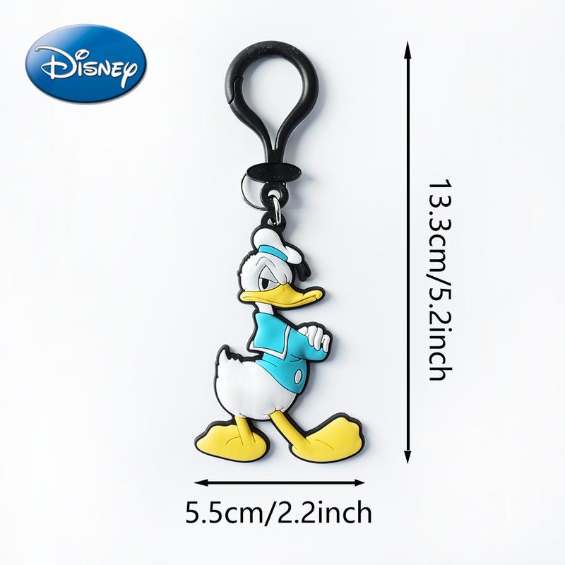 Disney Donald Keychain 1PC Official License Cute Animal Bag Clip Charms Anime Figure Collector Keyring Backpack Decor Durable PVC Soft Rubber Gift