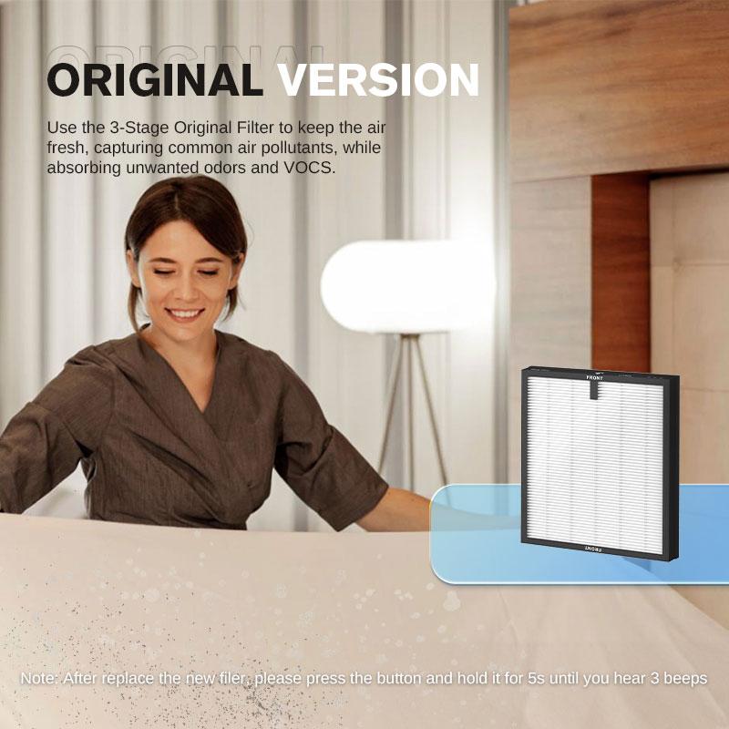 MORENTO 4866 Air Purifiers for Home Large Room up to 1076 Sq Ft with PM 2.5 Display Air Quality Sensor for Pet Hair, anti-allergy white purifier anti-bacteria, Double-sided Air Inlet, 24db#TikTokShopBlackFriday