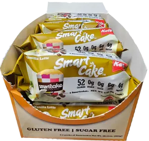 Gluten Free Sugar Free Snack Cakes SmartCake Vanilla Latte 8-pack total 16 snack cakes