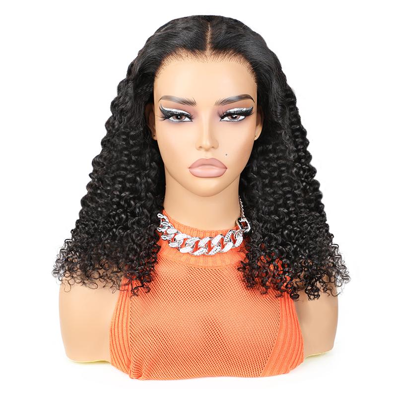 FORGIRL FOREVER 7x5 Kinky Curly Wear Go Wig Bleached Knots Glueless Wig Pre Cut Lace Front Wig Afro Curly Human Hair Wigs For Women