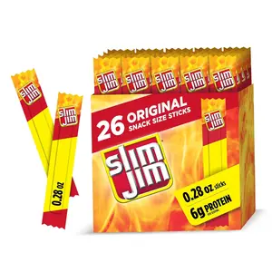 Slim Jim Smoked Meat Sticks, Original Flavor, 6g Protein Per Serving, Snack Size, Easter Basket Stuffer for Men, 0.28 oz. (26 Count)