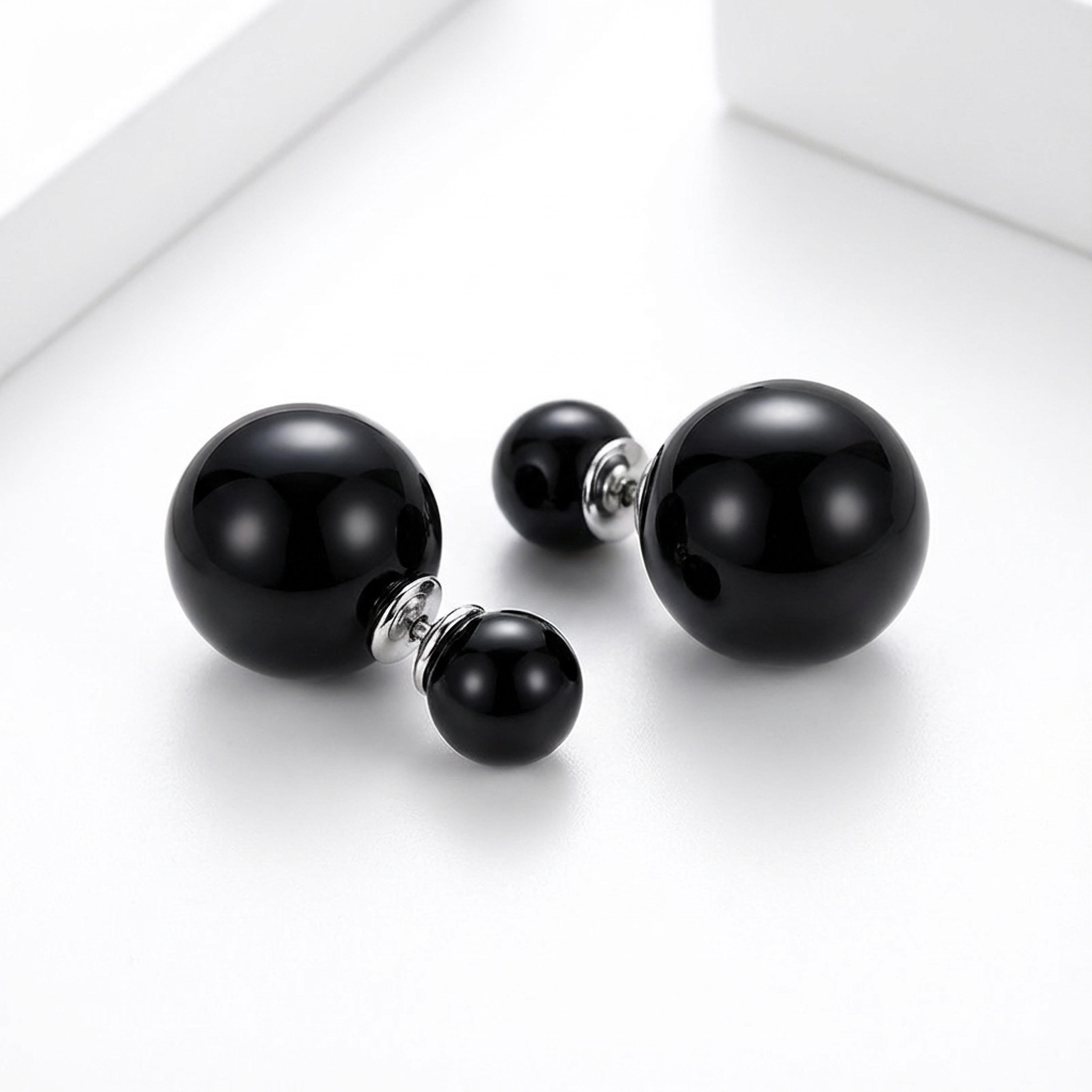 KatchMe Women's Elegant Double-Sided Pearl Earrings, White Vintage Faux Pearl Earrings Set, Fashion Jewelry for Women