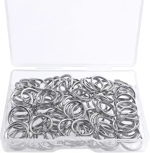 100 Pcs Split Ring, Small Key Rings Bulk Split Keychain Rings DIY Craft Metal Keychain Connector Accessories (12Mm) yuntop