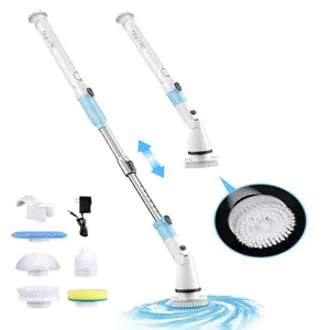 [Clearance sale]TASVAC Electric Spin Scrubber,5 Replaceable Heads, Adjustable Arm. Easily Scrubbing. 1.5H Power Bathroom Scrubber for Bathtub, Kitchen, Grout, Tile, Floor, Wall, Sink.