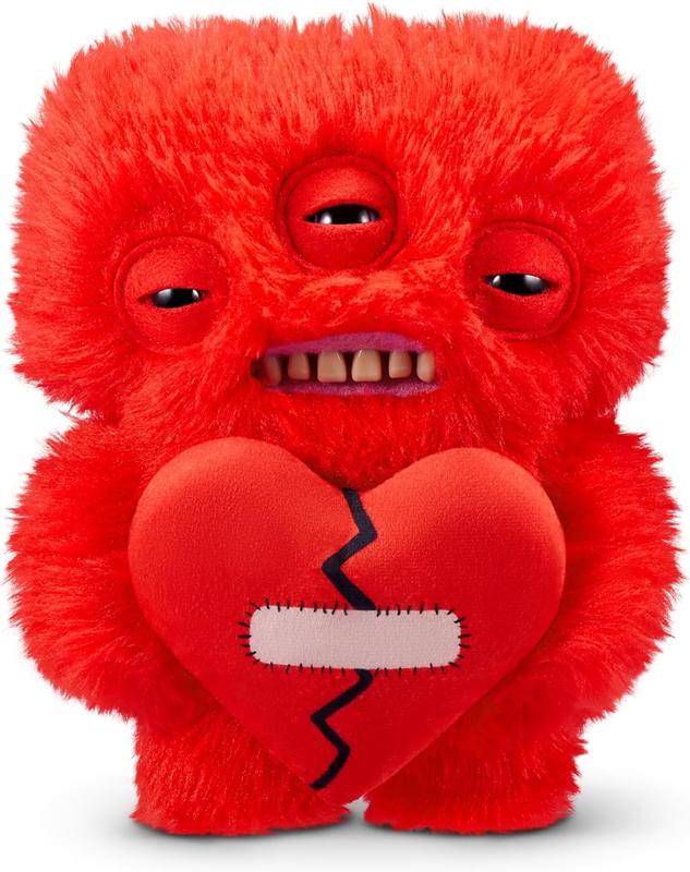 2PCS Fuggler Love Fugg Red: Collectible Ugly Monster Plush & Stress Relief Fidget Toy Cute Toothed