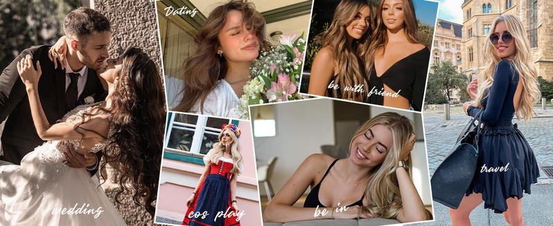 4Pcs Clip in Hair Extensions, Long Wavy Synthetic Hair Extension Clip in, 20 Inches Brown Black Hair Extensions for Women instant volume