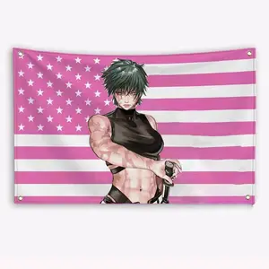 Zen'in Maki American Flag Anime JJK: Jujutsu Kaisen Banner Outdoor Decor Decoration Garage Flags Tapestry Flaga