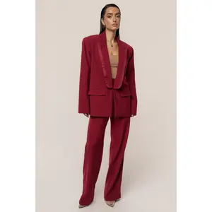 Burgundy Suite Life Woven Blazer