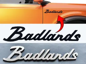 2x Classic Script Badlands Emblems Badge Logo for Ford Bronco / Sport SUV 4x4