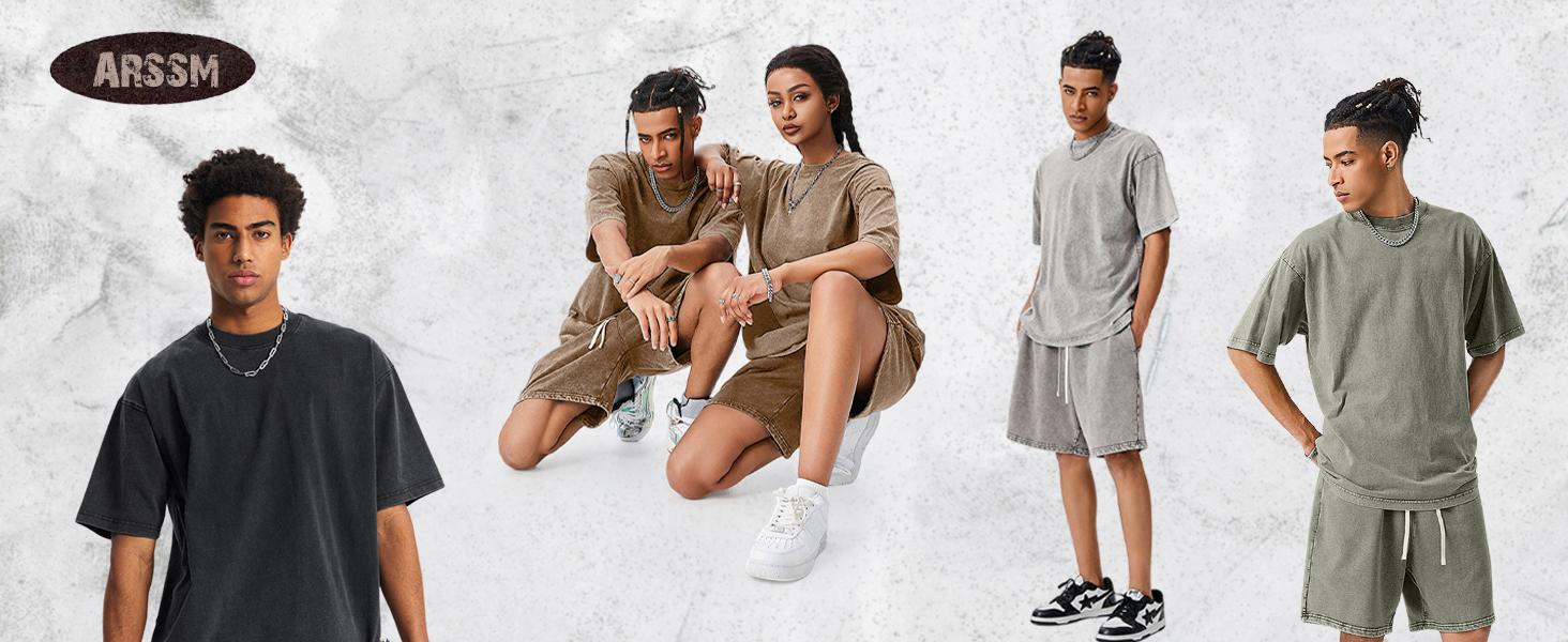 Yimoon Women's Acid Wash Short Sleeve Tracksuit Summer T-shirt & Shorts Set Athletic 2 Piece Outfit Track Shorts Set Yimoon Women's Acid Wash Short Sleeve Tracksuit Summer T-shirt & Shorts Set Athletic 2 Piece Outfit Track Shorts Set