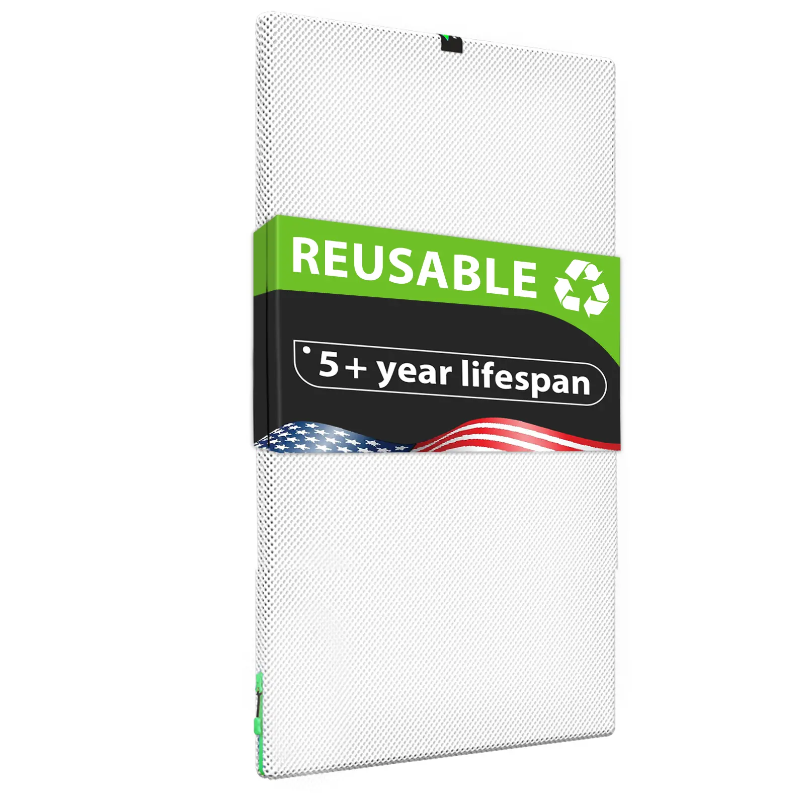 REair Washable Reusable Air Filter for AC HVAC Furnace Heat Pump, MERV 8 HVAC System Filter, Allergy Relief, Money-Saving White Large Home Appliance Part
