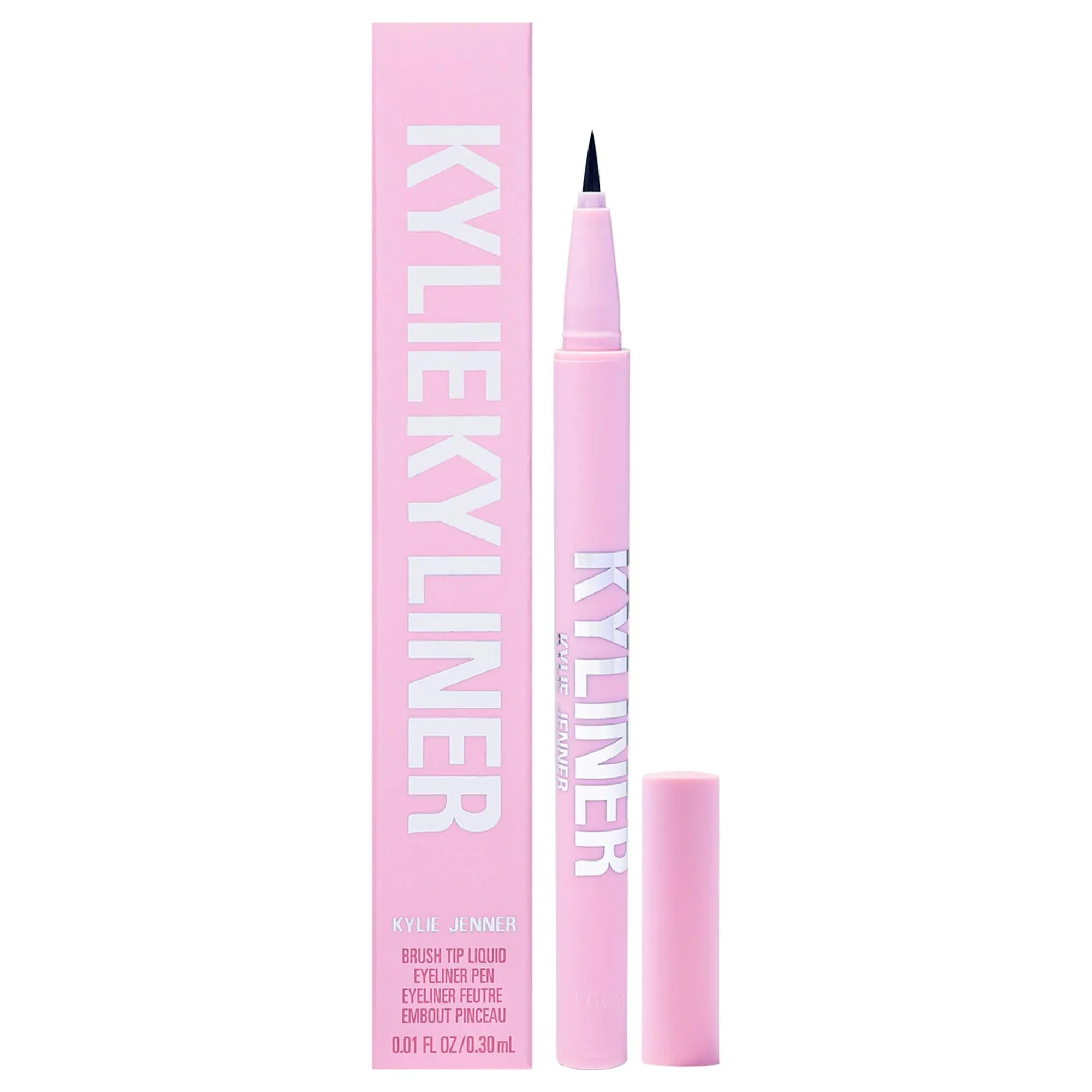 Kylie Cosmetics Women's Brush Tip Liquid Eyeliner Pen - 001 Black, Precise Line Application, 0.01 fl oz Makeup