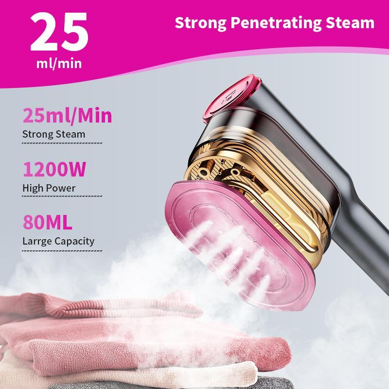【Live Stream Exclusive】Dr.Flash 2-in-1 Steam Iron & Clothes Steamer Handheld Portable Garment Steamer Wrinkle Remover, Fast Heat-Up, Large Soleplate, 80ml Water Tank - Lightweight for Home, Travel, and Office Use