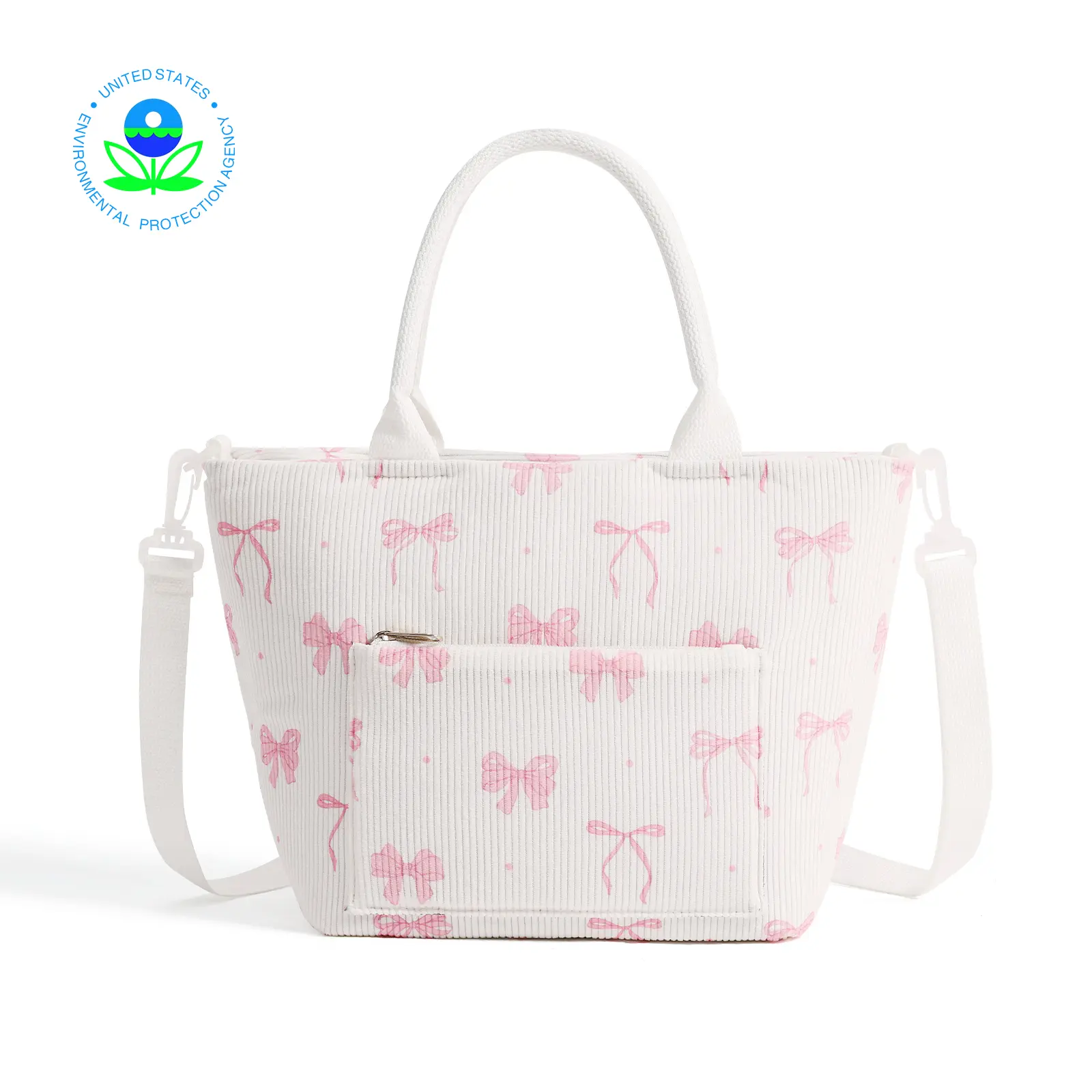Lunch Tote Bag for Women Adult Large Insulated Lunch Box Girl Cute Corduroy Lunch Tote Bags Reusable Leakproof Cooler Work Picnic