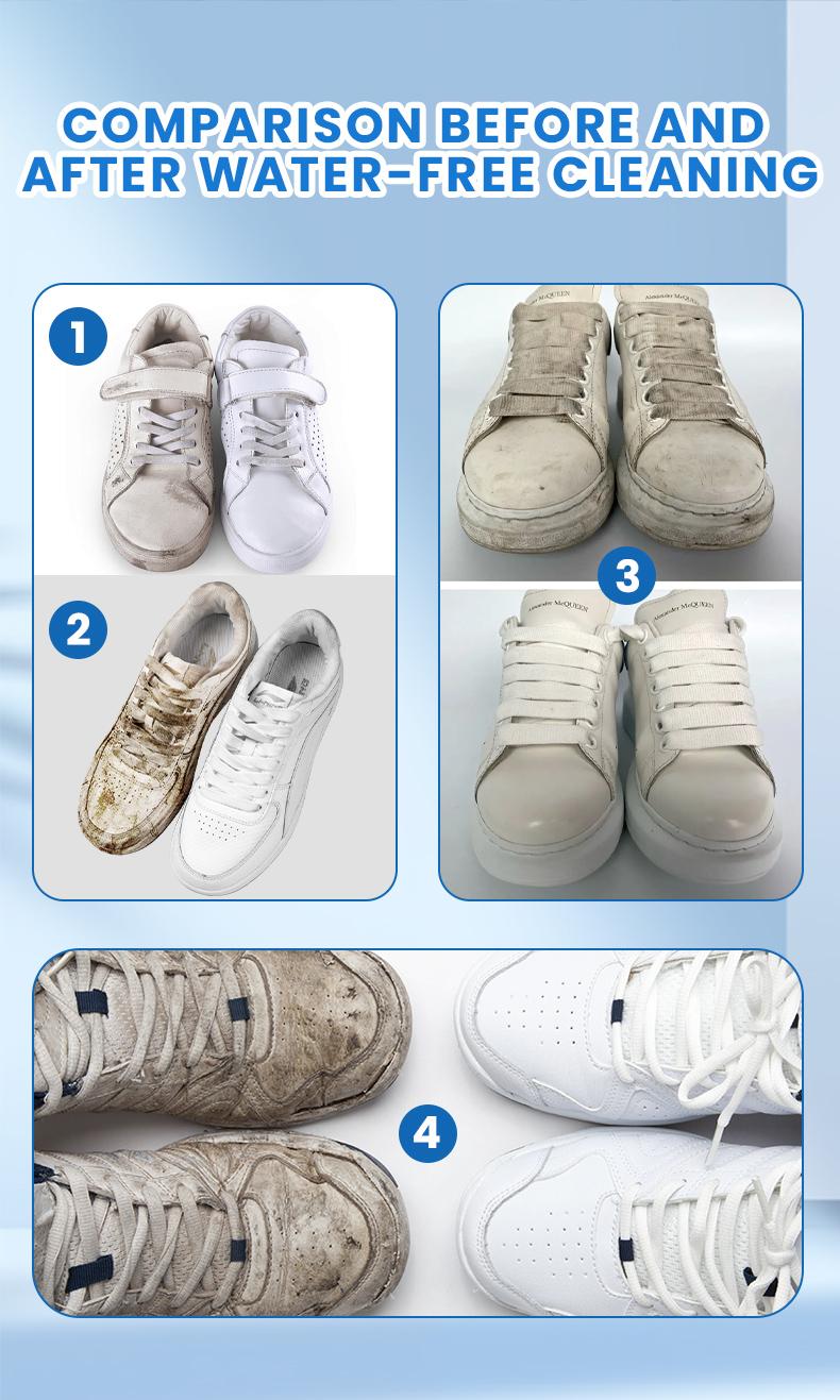 No-Wash Solid White Shoe Cleaner Cream 160g Multipurpose Stain-Removing Formula with Sponge for Leather Silicone Car Interiors Gentle Non-Irritating Eco-Friendly