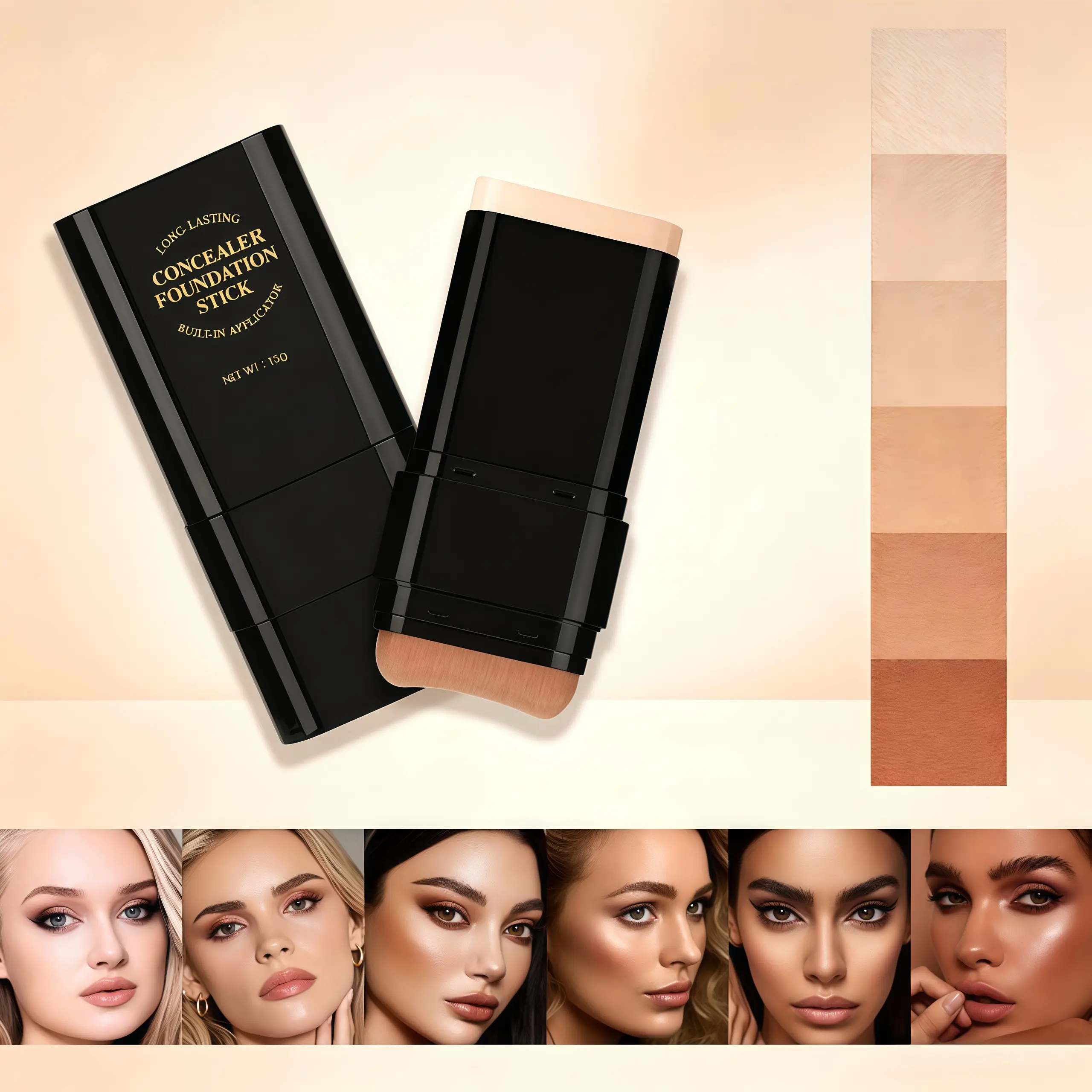 Dual - Ended Eraser Foundation Stick -Multi - Use Concealer & Highlighter for Acne Marks , Nose Contour Flawless Makeup Finish - Versatile Cosmetic Tool , daily gift,#Summervibes
