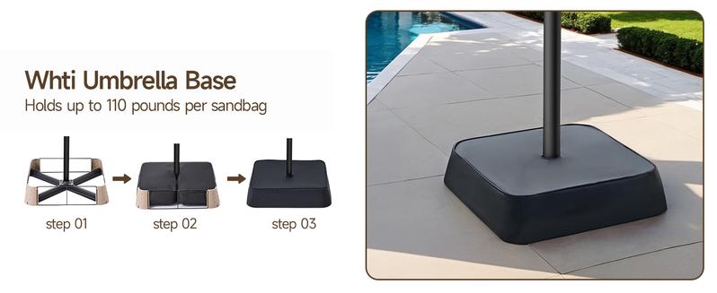 【Adjustable Tilt & Double-Sided】ONBRILL 13/10FT Cantilever Patio Umbrella with Base Included, Heavy Duty Large Outdoor Umbrella Offset for Pool, Patio, Backyard,Outdoor Furniture,Garden Furniture,Summer,Mother's Day Gift