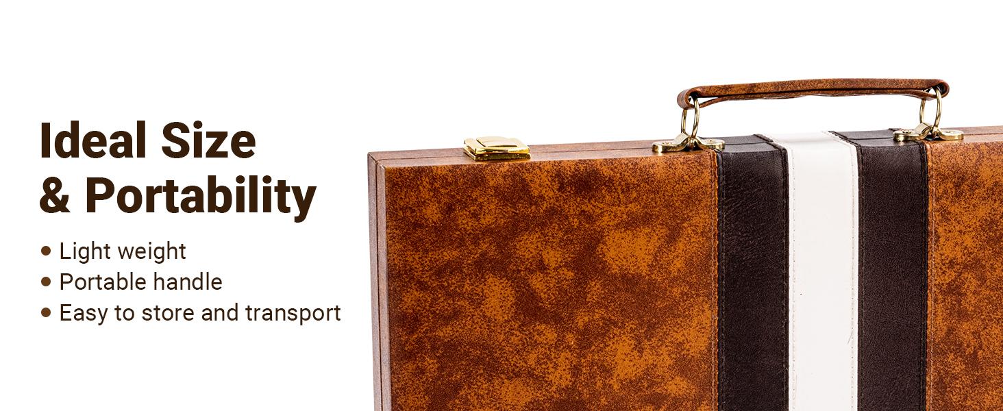 (Summer Turn-Up)Ropoda Backgammon Board Game Set with Top Quality Materials and Superb Craftsmanship for Travel, Outdoors, or Game Night, Summer Turn Up & Father's Day Deal