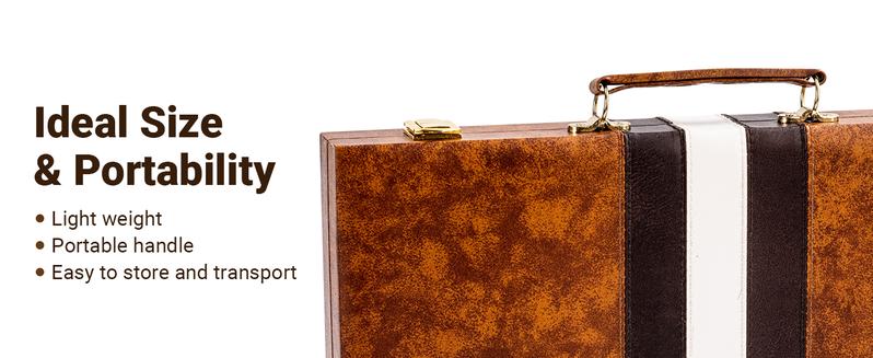 (Summer Turn-Up)Ropoda Backgammon Board Game Set with Top Quality Materials and Superb Craftsmanship for Travel, Outdoors, or Game Night, Summer Turn Up & Father's Day Deal