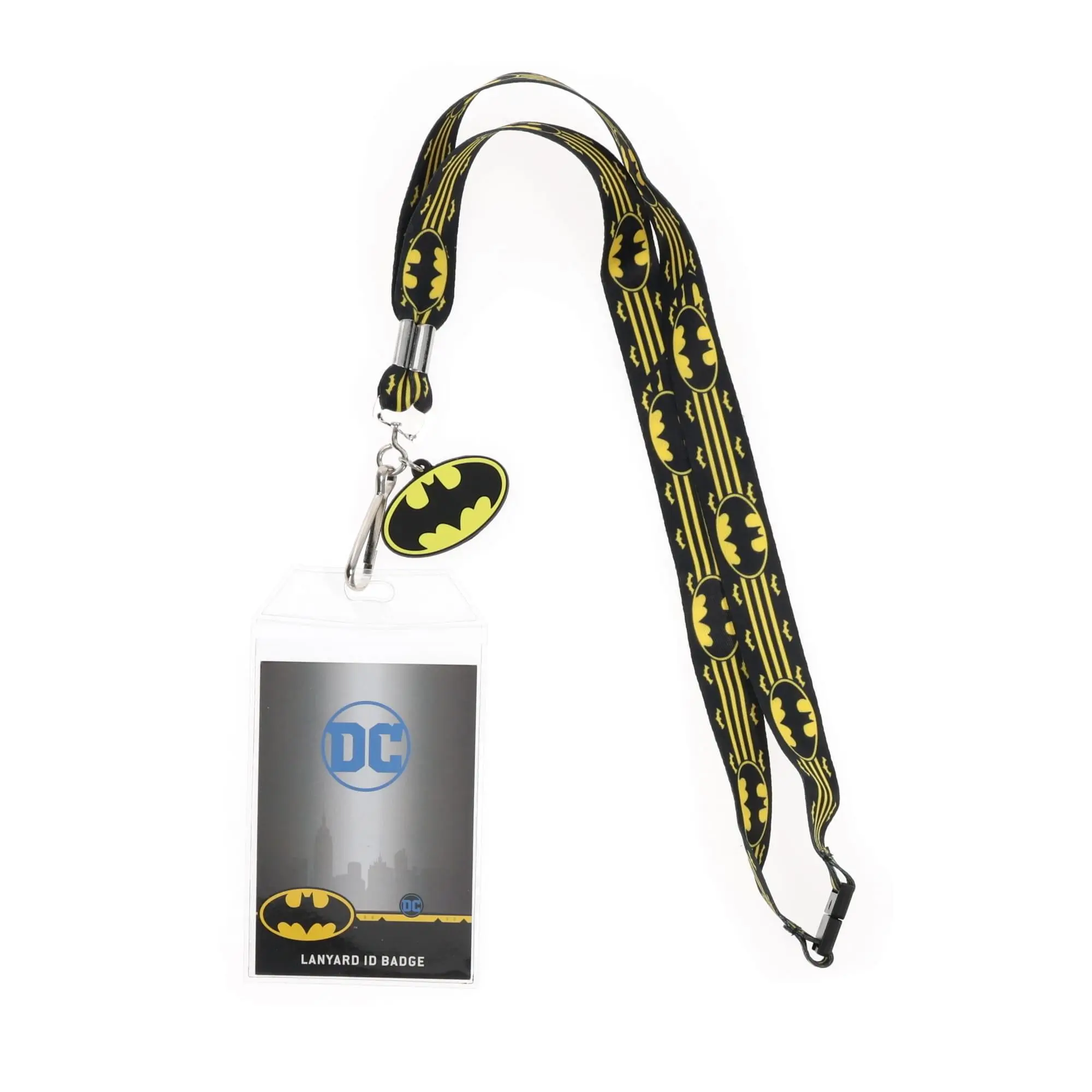 DC Comics Batman Unisex 22.5-in ID Card Lanyard for Adults, with ID Badge Holder, Logo Charm, for Everyday Use, Lanyard For Id Badge