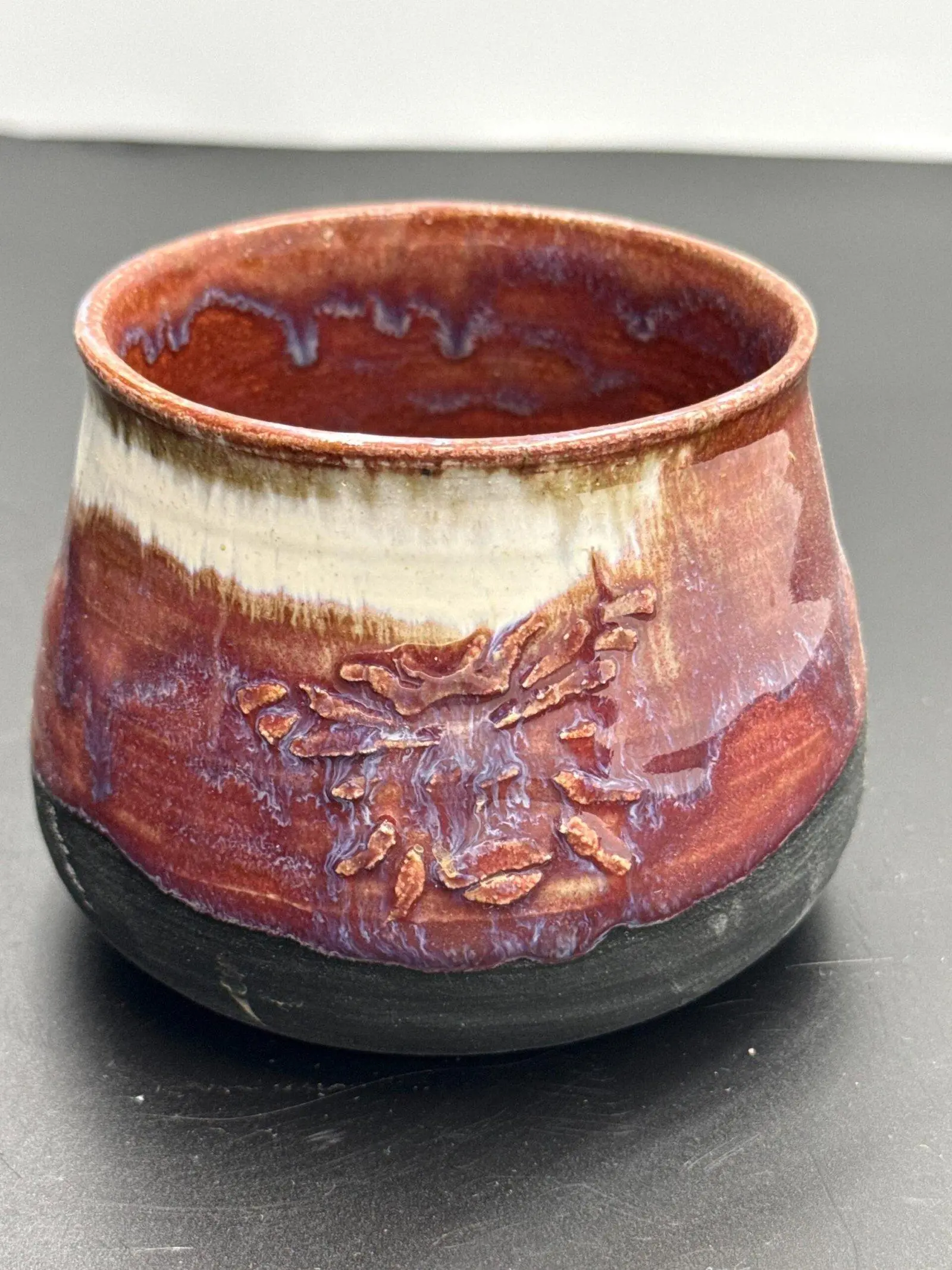 Hand-sculpted Bumblebee Stoneware Chalice: Wheel-thrown Art Cup