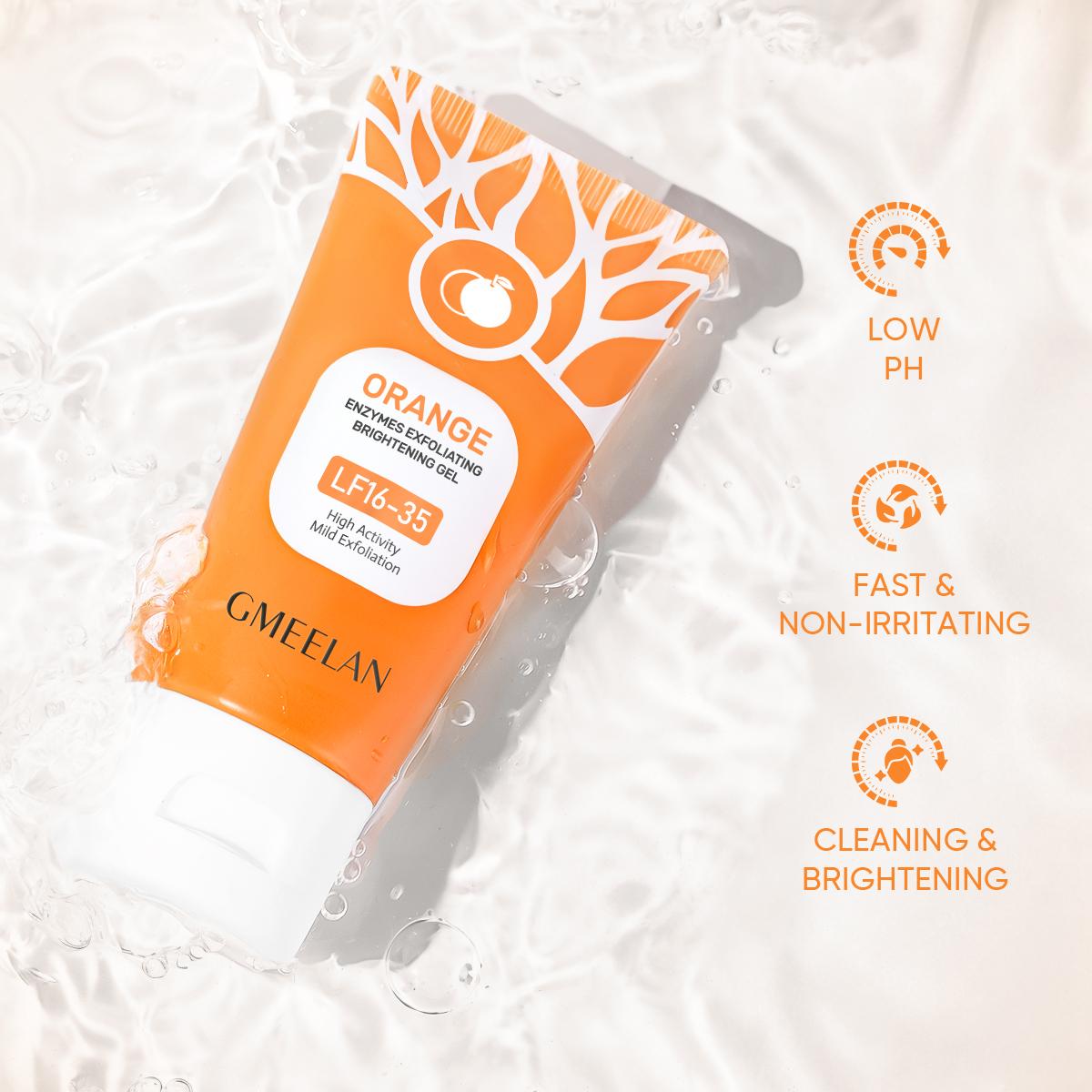 GMEELAN Orange Enzymes Exfoliating Gel 50G+50G - Enzyme-Infused for Radiant Skin Repair & Smoother Complexion