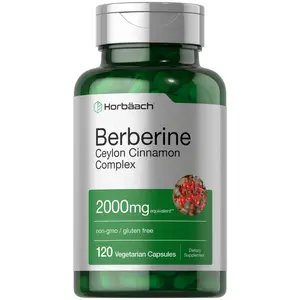 Horbäach Berberine With Ceylon Cinnamon | 2000mg | 120 Veggie Capsules | Vegetarian, Non-GMO & Gluten Free Supplement | Berberine Complex Horbäach Berberine With Ceylon Cinnamon | 2000mg | 120 Veggie Capsules | Vegetarian, Non-GMO & Gluten Free Supplement | Berberine Complex