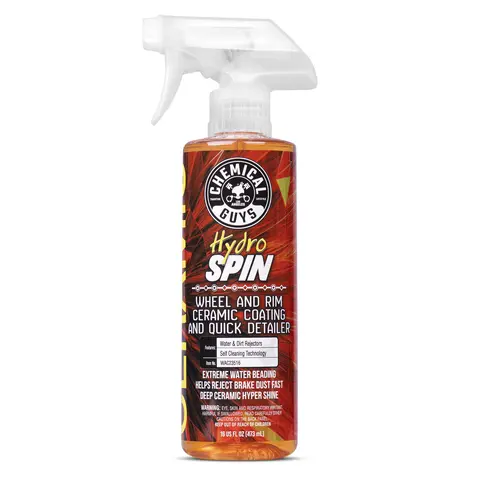 CHEMICAL GUYS HydroSpin Ceramic Wheel Coating & Quick Detailer Spray - OEM Car Wheel Rim Surface Cleaner Accessory, Brake Dust Guard, Waterbeading Barrier, Easy Apply Durable Layer, Glossy Shine, Up to 12mo Guard
