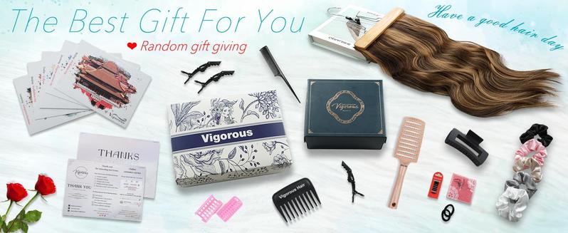 Vigorous Clip in Hair Extensions Long Wavy Synthetic Hairpieces,Natural & Soft Hair & Blends Well Hair Extensions,Easy to Wear for Women Girls Daily Use Event Party Use