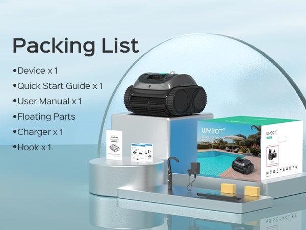 (2026 Upgrade) WYBOT C1 Cordless Robotic Pool Vacuum for Inground Pools, Above Ground Pool Cleaner 4-in-1 Wall & Waterline Cleaning Up to 1,614sq.ft, 150mins Smart Navigation, App Support