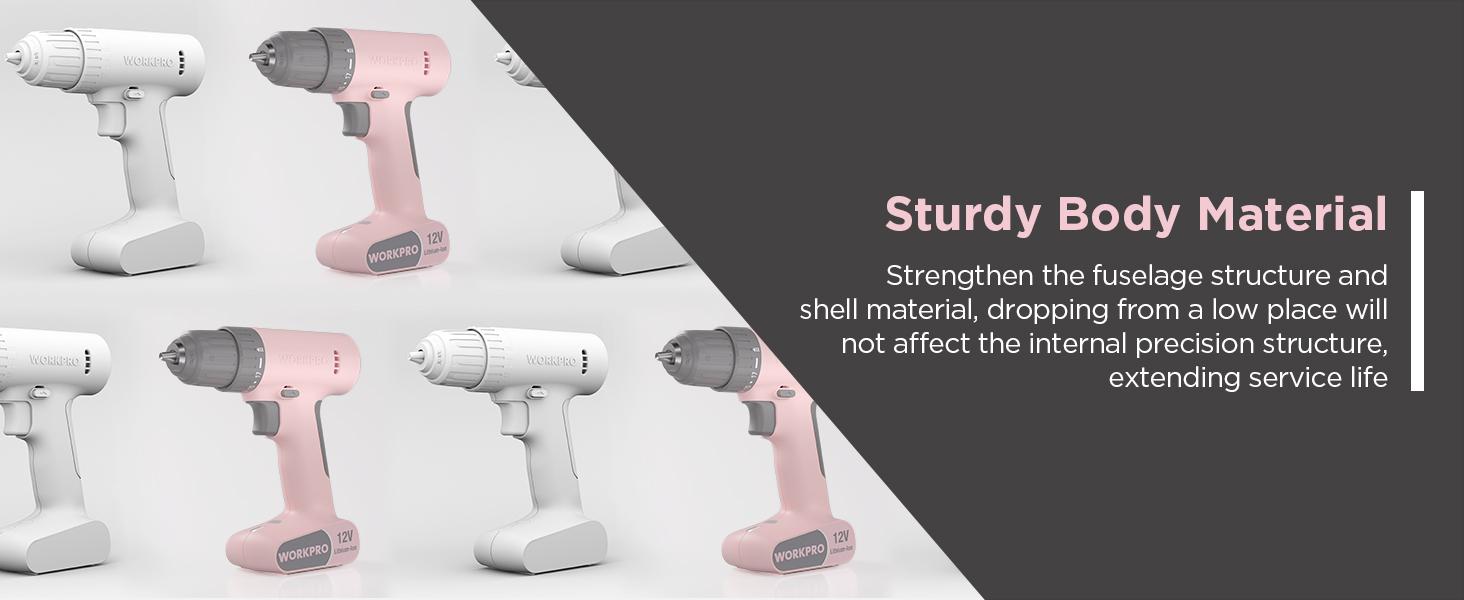 #SpringGlowUp WORKPRO Pink Cordless Drill Driver Set, 12V Electric Power Drill Tool Kit with 6 Pcs Bits, 3/8-Inch Keyless Chuck, Variable Speed, 18 Touque Setting, Type-C Charge Cable, Led Light, Pink Ribbon #SpringGlowUp WORKPRO Pink Cordless Drill Driver Set, 12V Electric Power Drill Tool Kit with 6 Pcs Bits, 3/8-Inch Keyless Chuck, Variable Speed, 18 Touque Setting, Type-C Charge Cable, Led Light, Pink Ribbon