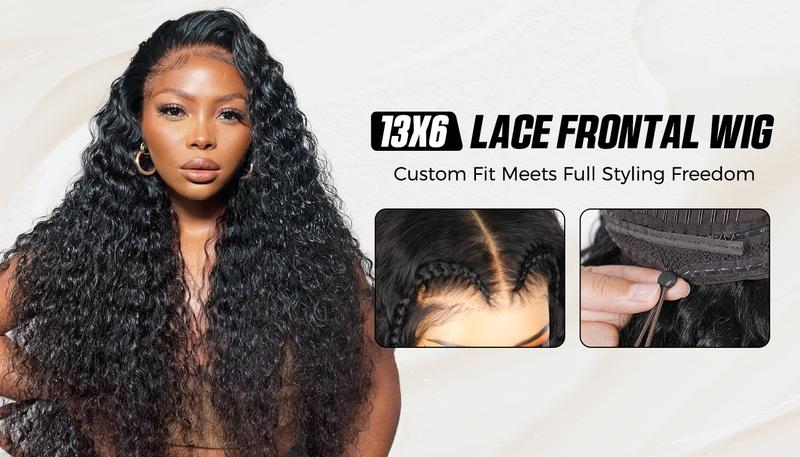OQ HAIR Full Burmese Curly 13x6 Lace Frontal Glueless Wigs 220% Density Water Wave Virgin Human Hair Wigs Pre Plucked Natural Hairline #TikTokShopBlackFriday