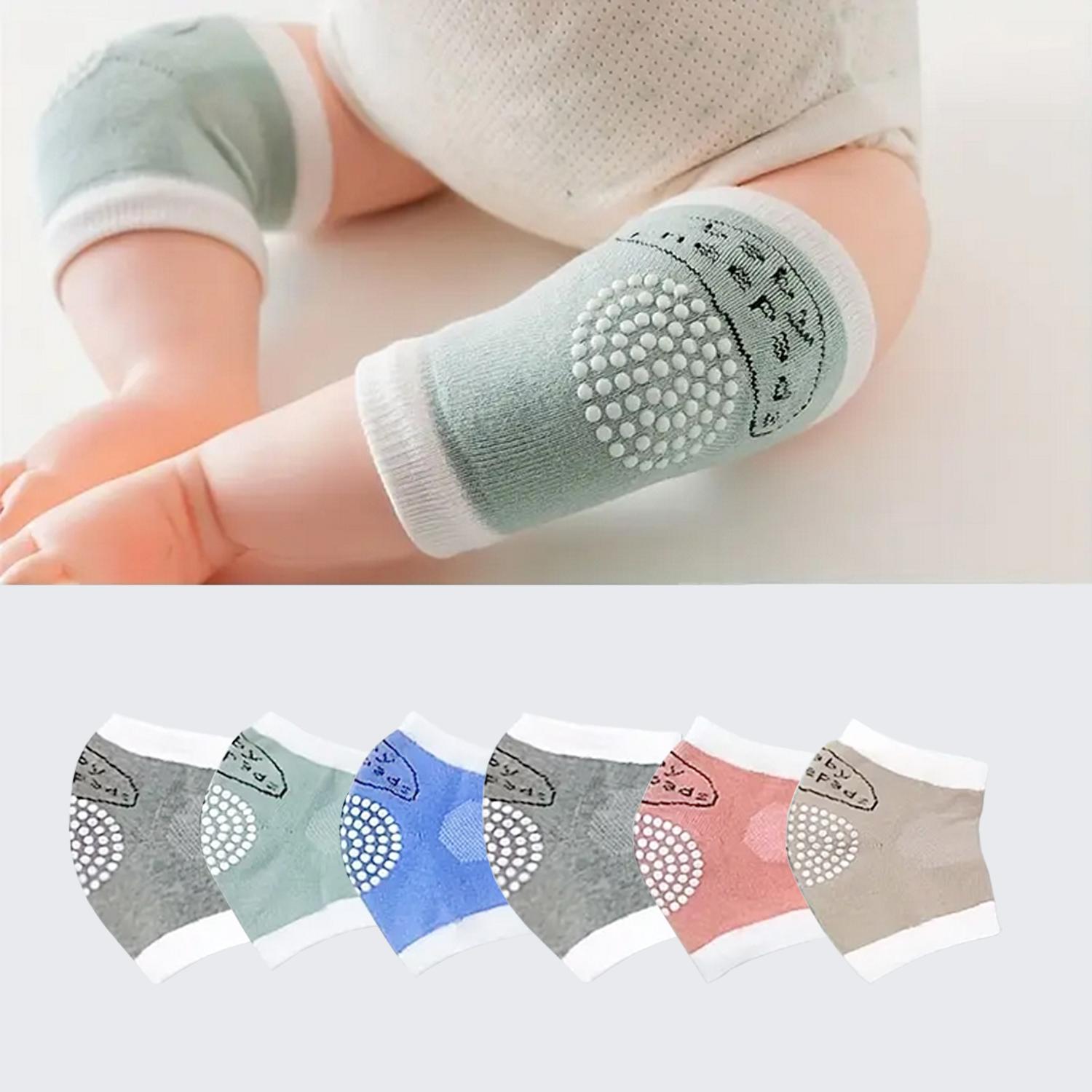 6 pairs of baby crawling non-slip knee pads for boys and girls cartoon elastic toddler solid color knee pads four seasons warm accessories baby gifts baby knee pad baby  knee  pads