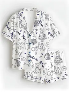 Women’s Future Mrs Bride To Be Gift In My Engaged Era Pajamas Set For Women, White Color, US Size S-5XL