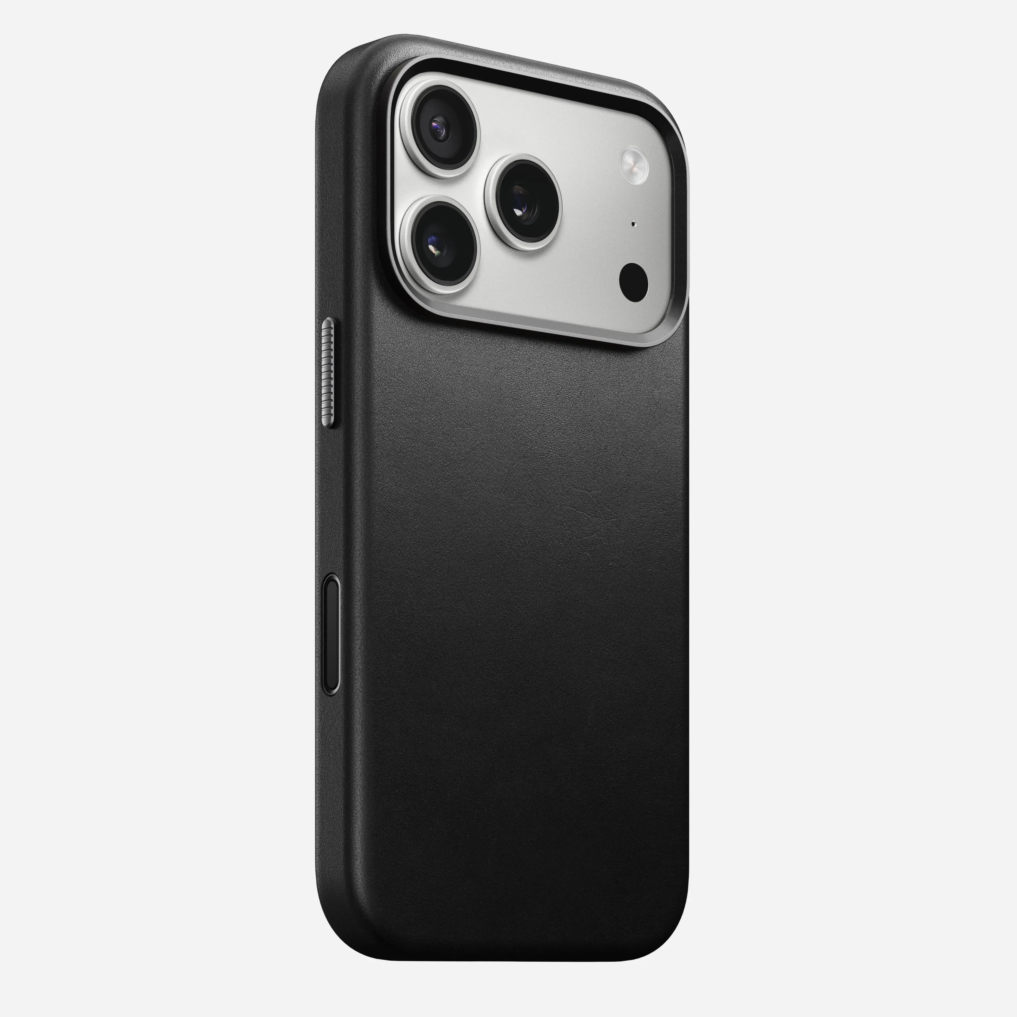 NOMAD Traditional Leather Cellphone Case - Black, Handheld Button-Equipped Wrap-Around Protector with Lanyard for iPhone 17 Pro, Camera Protection & Patina Development Device Accessory, Devices