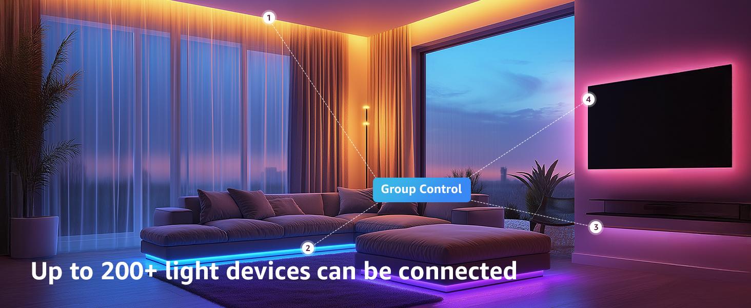 Lepro SE1 AI Smart LED Strip Lights - 16.4-65.6ft RGB Color Changing Light Strips with APP Control, AI Generated Lighting, Music Sync, 2.4GHz Wi-Fi & Bluetooth LED Lights for Home Decor (No Remote)